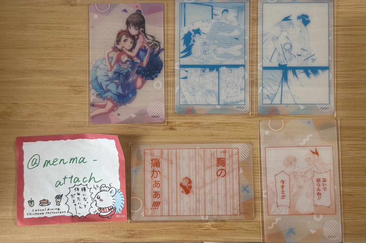 menma_attach's tweet photo. 【交換】
ニセコイ 15周年 

譲:画像1.2.3
求:特典カード 鶫 ♾
     その他 4枚目🎀
     又は定価

纏めてのお取引優先 (特典カードのみの交換△)
郵送or大阪手渡し交換可能

お気軽にお声掛けください！ https://t.co/y9oWbstg4B