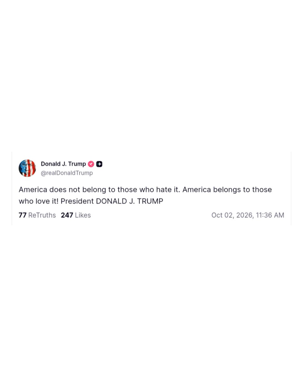 King_Trumpwords's tweet photo. America does not belong to those who hate it. America belongs to those who love it! President DONALD J. TRUMP https://t.co/6AkrFe8dhT