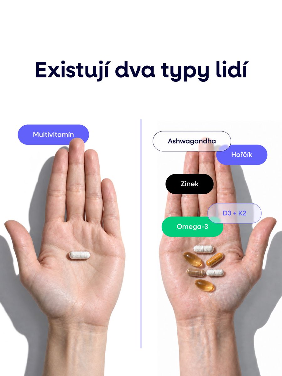 BrainmarketCZ's tweet photo. Přiznej se, zvládáš svoji suplementovací rutinu a nebo zvládáš horkotěžko jednu "univerzální" tabletku? 🙈

(Nesoudíme, chápeme.) https://t.co/UqrYDxkgg3