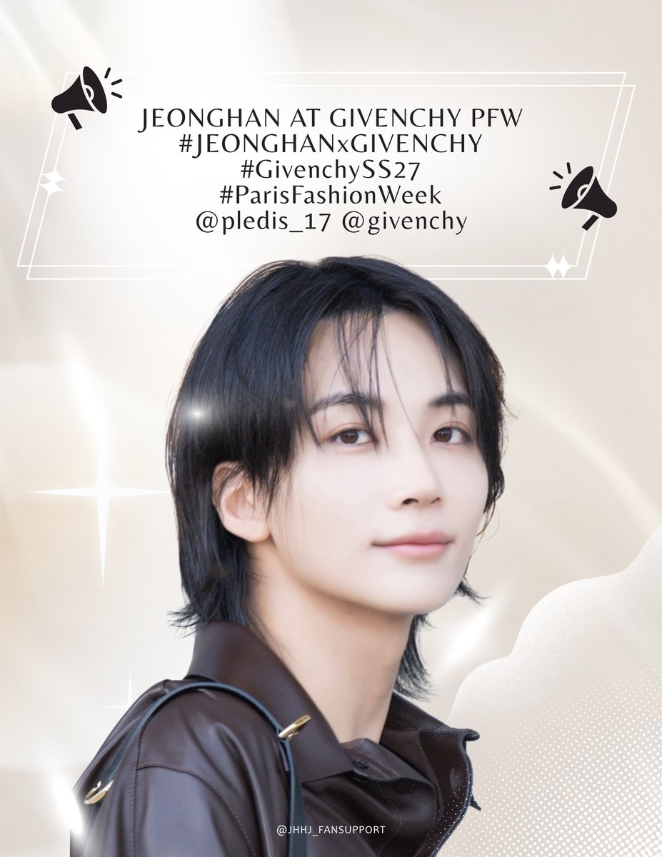 JHHJ_FANSUPPORT's tweet photo. ✨ JEONGHAN AT GIVENCHY ✨

Paris, here he comes! 🤍

JEONGHAN will be attending the GIVENCHY Summer 2027 Show today, October 2 at 11:30 PM (PH Time)! 🇫🇷✨

🔔 Turn on notifications and watch the show LIVE on GIVENCHY’s YouTube channel:
https://t.co/efMzbUyM8z

Let’s be there for Jeonghan’s Givenchy moment! 💕

JEONGHAN AT GIVENCHY PFW
#JEONGHANxGIVENCHY
#GivenchySS27
#ParisFashionWeek
@pledis_17 @givenchy