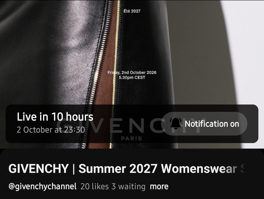 JHHJ_FANSUPPORT's tweet photo. ✨ JEONGHAN AT GIVENCHY ✨

Paris, here he comes! 🤍

JEONGHAN will be attending the GIVENCHY Summer 2027 Show today, October 2 at 11:30 PM (PH Time)! 🇫🇷✨

🔔 Turn on notifications and watch the show LIVE on GIVENCHY’s YouTube channel:
https://t.co/efMzbUyM8z

Let’s be there for Jeonghan’s Givenchy moment! 💕

JEONGHAN AT GIVENCHY PFW
#JEONGHANxGIVENCHY
#GivenchySS27
#ParisFashionWeek
@pledis_17 @givenchy