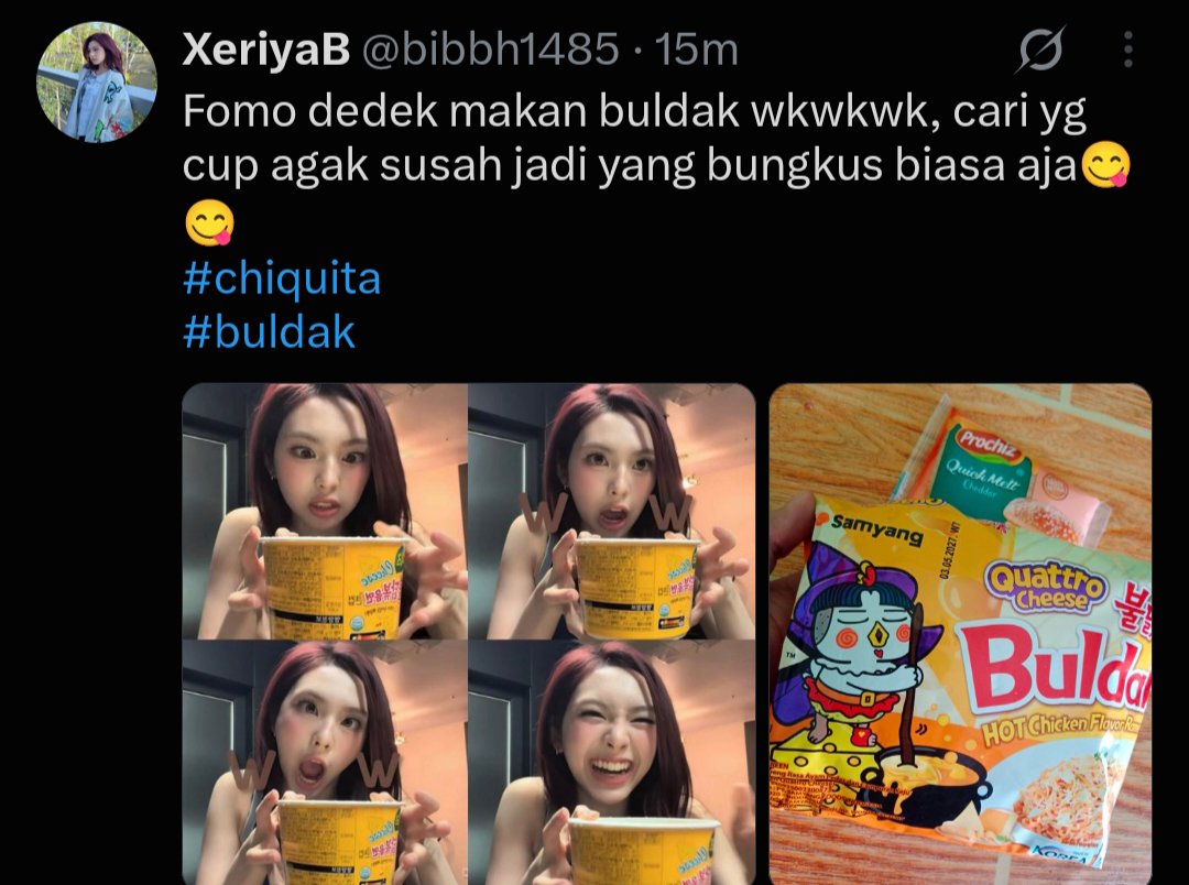 bababybyyyyy1's tweet photo. #.ชิกิต้าอิมแพค ตอนนี้มีคนซื้อรามยอน+ชีส 
มาทำชาเลนจ์ตามแคนนี่กันแล้วอ่ะ แมสมากก https://t.co/ocW15byg7e