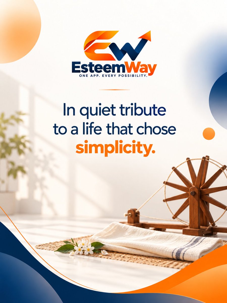EsteemWay's tweet photo. "Simplicity is the essence of universality." — Mahatma Gandhi

Truth. Simplicity. Service.

In quiet tribute, from EsteemWay.

#GandhiJayanthi #MahatmaGandhi https://t.co/JZb1CuEz9k