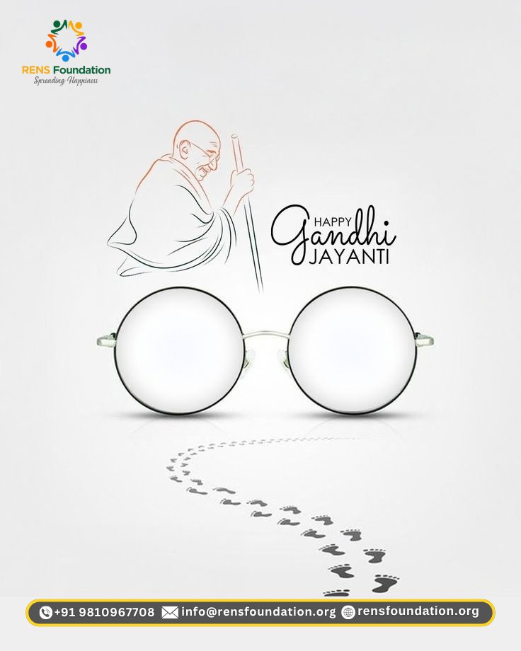 RENSFoundation's tweet photo. 🇮🇳 Gandhi Jayanti reminds us that positive change begins with truth, compassion and service.

Let’s honour Mahatma Gandhi’s legacy by choosing kindness, peace and humanity in our everyday actions. 🤝🕊️

#GandhiJayanti #MahatmaGandhi #Humanity #Peace #RENSFoundation https://t.co/FDF7YshEyN
