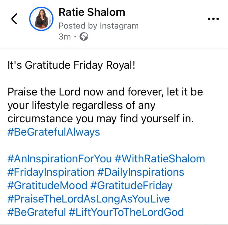RatieShalom's tweet photo. Psalm 63:4 NIV
I will praise you as long as I live, and in your name I will lift up my hands.

It's Gratitude Friday Royal!

#AnInspirationForYou #WithRatieShalom #FridayInspiration #DailyInspirations #GratitudeMood #GratitudeFriday #PraiseTheLordAsLongAsYouLive https://t.co/AVTLMKtUpS
