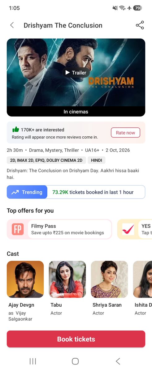 salman_adarsh's tweet photo. #Drishyam3 is heading towards a monstrous opening of 60 CR nett Never ever in Box office history has seen this kind of opening for a thriller movie 🙏

All previous 50cr openers are Action movies

The previous biggest opening for a thriller movie was #Drishyam2 15cr

D3 will be☠️ https://t.co/zozHfoflgu