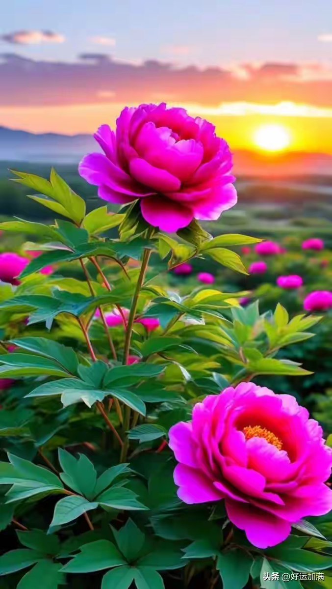 LuckyNovelh9kz's tweet photo. If the peony patches wear the morning's gentle glow, every new day feels like a soft, hopeful start. https://t.co/YgmFweOshX