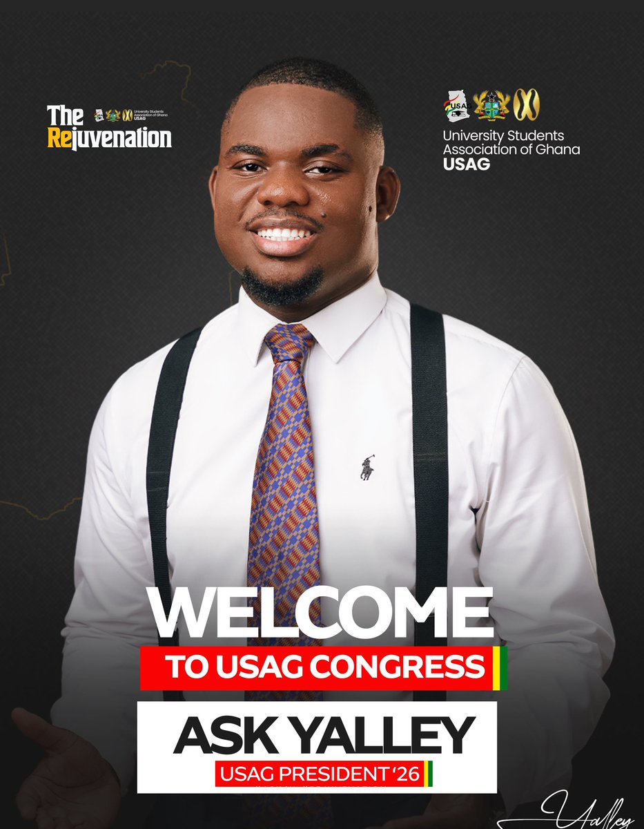 ASKYalley's tweet photo. 🟥🟨🟩 USAG CONGRESS 🟩🟨🟥

The tables are set, the voices are ready, and the floor awaits the conversations that will shape the next chapter of student leadership.

ASK Yalley welcomes Senators, Delegates, NEC members and stakeholders to a Congress of dialogue, deliberation, accountability and purpose.

One Congress.Many voices. One student front
The Rejuvenation takes the floor

Welcome to USAG Congress
Welcome to The Rejuvenation

#ASK4USAG #TheRejuvenation #USAG26
≡≡≡≡≡≡≡≡≡≡≡≡≡≡≡≡≡≡≡≡
⚜️ USAG PRESIDENT '26 ⚜️