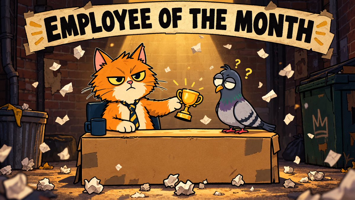AlleyCat_Ceo's tweet photo. Employee of the Month: the pigeon. 🏆

Reason: showed up once. Did not stay. Left early, still marked productive.

Honestly, relatable.

#AlleyCatCEO https://t.co/nylxPV6BxX