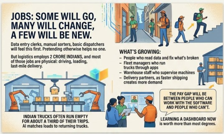 barnadeep_ai's tweet photo. I used the Master Prompt Template of @IndiaFutureAI AI Creator Fellow Course to Find out the impact of AI on the Logistics Industry of India. I gave my prompt to Claude AI and then gave the generated text to Gemini Ai to generate Images.
 @CSEPlanB @phimaanshu https://t.co/MozXxIbq8H