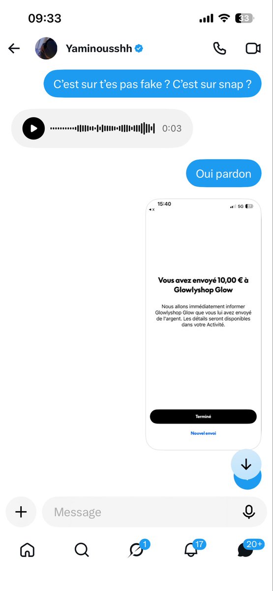 balbustball's tweet photo. @Yaminousshh elle c’est pareil, tu payes pour une CAM après elle répond plus. 

Elle te répond le lendemain, elle te demande de repayer si tu veux la CAM 

Laisse tomber pas sérieuse, faites attention à elle attention ⚠️ 
#fake #arnaques #soumis #domina #findom https://t.co/uwm24EgCgu