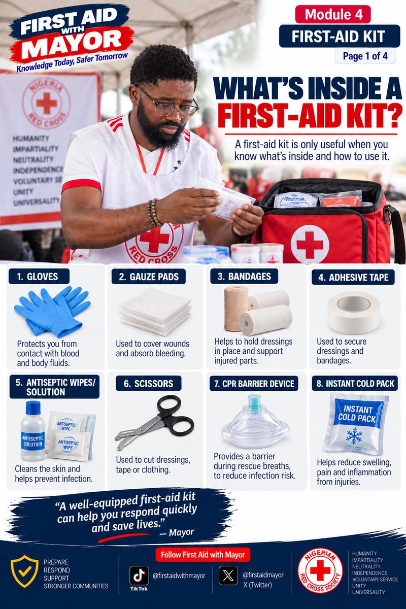 firstaidmayor's tweet photo. A first-aid kit is only useful when it’s properly stocked, organized and ready to use.

Know what’s inside, know what each item does, and check your kit regularly. 🚑

Be prepared before the emergency happens.

#FirstAidWithMayor #FirstAid #FirstAidKit #EmergencyPreparedness https://t.co/aE0IZtXPyy