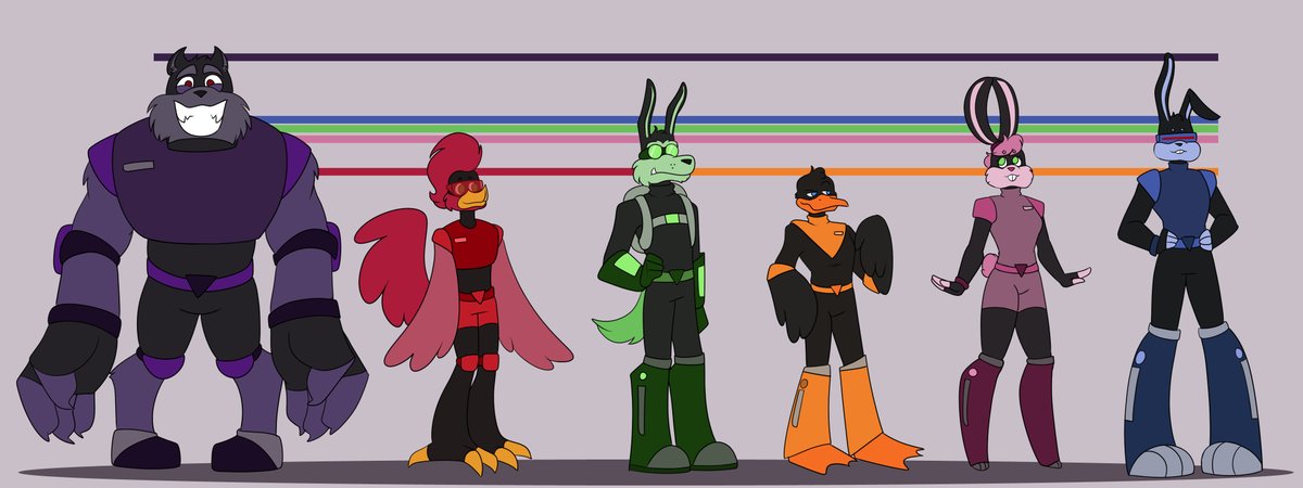 Al_Toons's tweet photo. Me puse a rediseñar los trajes de los loonatics no mas porque genuinamente los originales son horribles

También quiero profundizar un poquito mas en ellos pero luego

Y le quite el color ORINA A ACE PORQUE LE QUEDABA DE LA VERGAAAA! NO SE MIENTAN! ES HORRIBLE ESE COLOR https://t.co/PSv8QFKHAF