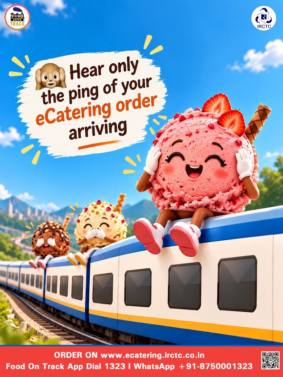 eCateringIRCTC's tweet photo. Wishing everyone a peaceful and joyful Gandhi Jayanti!

Skip the frantic platform dash and turn your window seat into a private diner. Savor certified, fresh local specialties brought straight to your coach. Smooth journeys always begin with good food.

Smooth routes, better bites.

🌐 https://t.co/sj0NT7G2Cn
📲 Install #FoodOnTrack app
📞 Call 1323
📱 WhatsApp +91-875000132