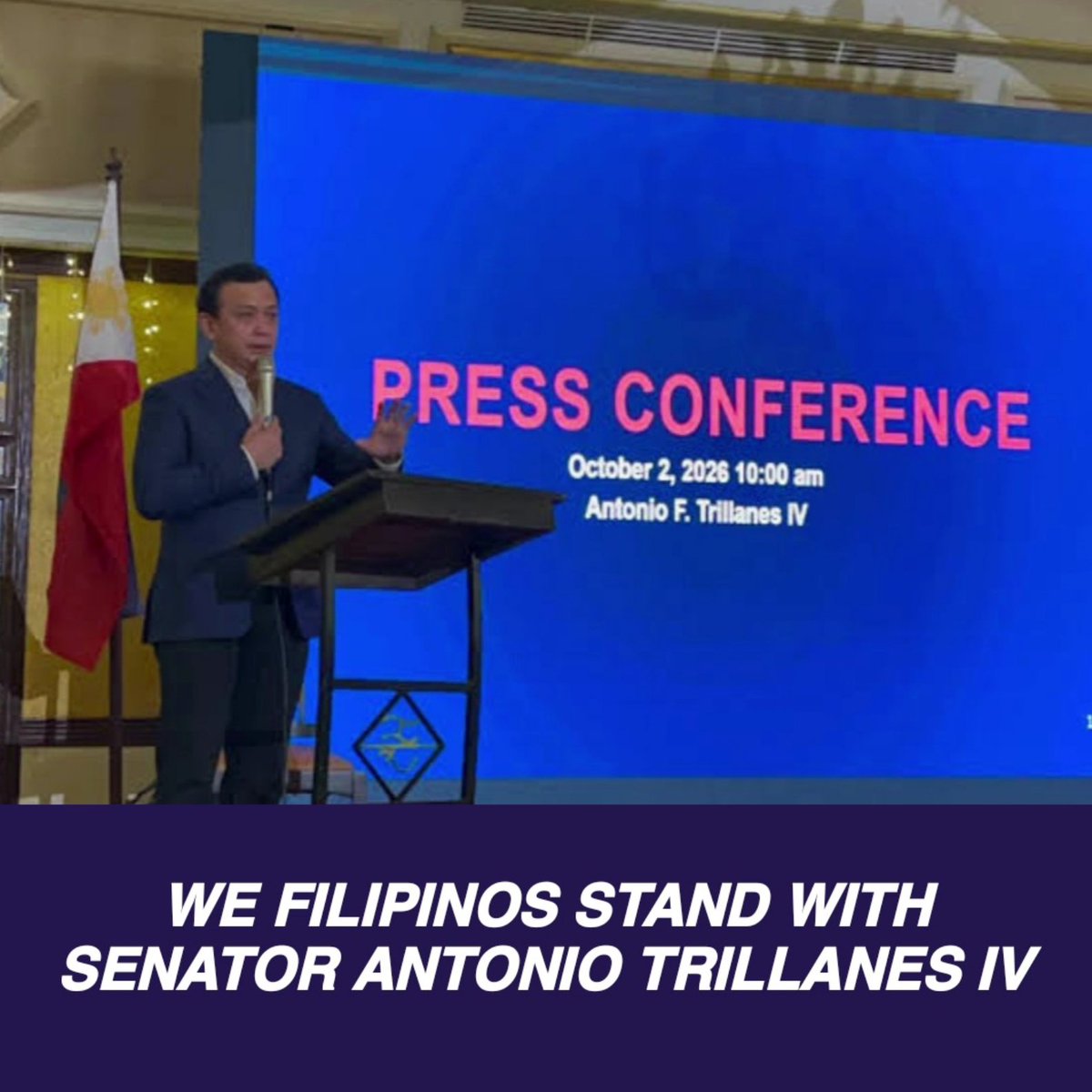 arcelo_ian's tweet photo. We Filipinos are still proud, honor and inspired what Senator Antonio Trillanes IV (@TrillanesSonny) has done it so much for our country's good governance, ethical leadership, military, national security, territorial integrity and anti-corruption measures. https://t.co/cdSIeZCE53