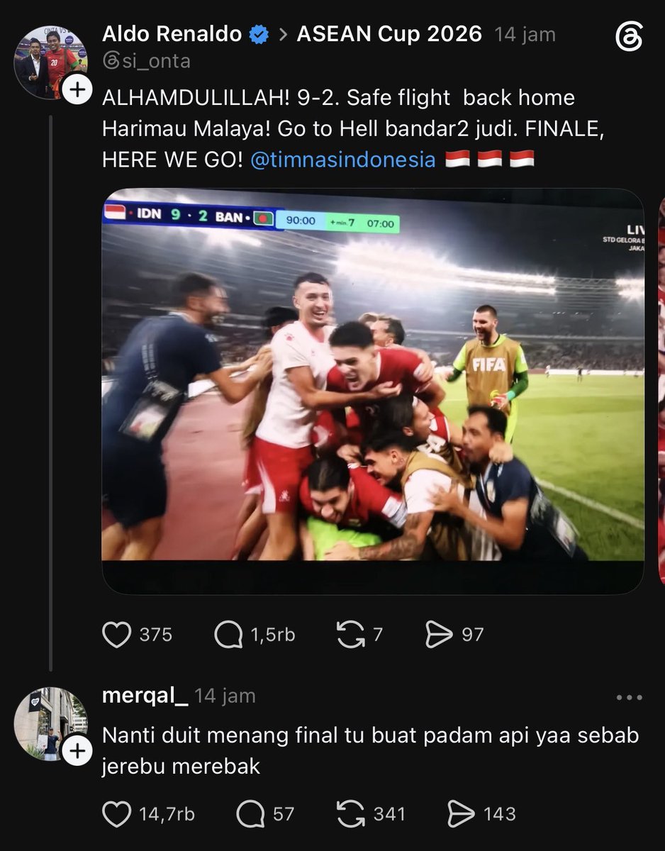 The_RedsIndo's tweet photo. Komennya netizen Malaysia ini tai banget sialan😭 https://t.co/kKnM7eGl13