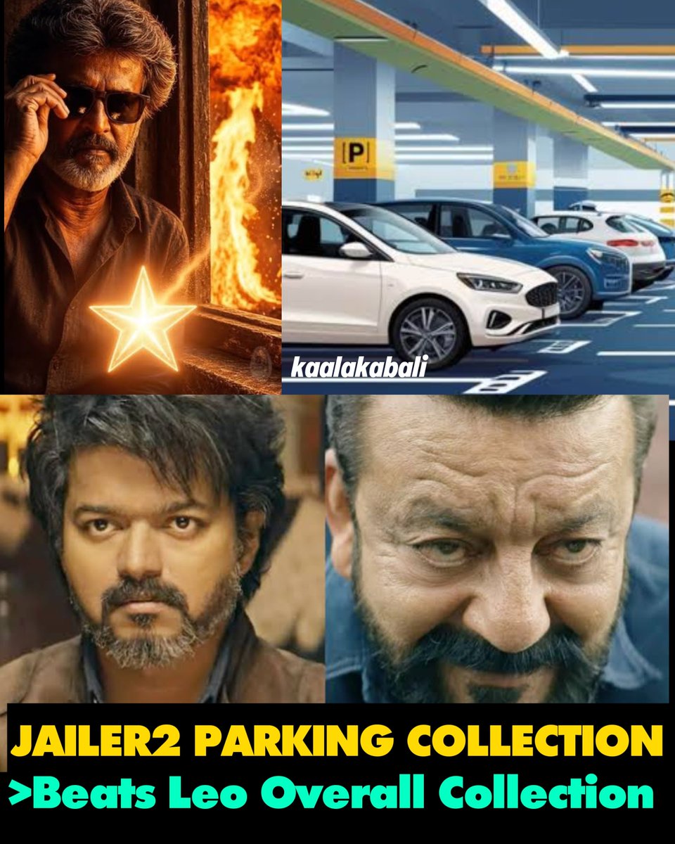 Kaalakabali_ON's tweet photo. The Parking Collection of #Jailer2 is >>> Vijay overall Box-office in Leo https://t.co/1DlmYjThUg