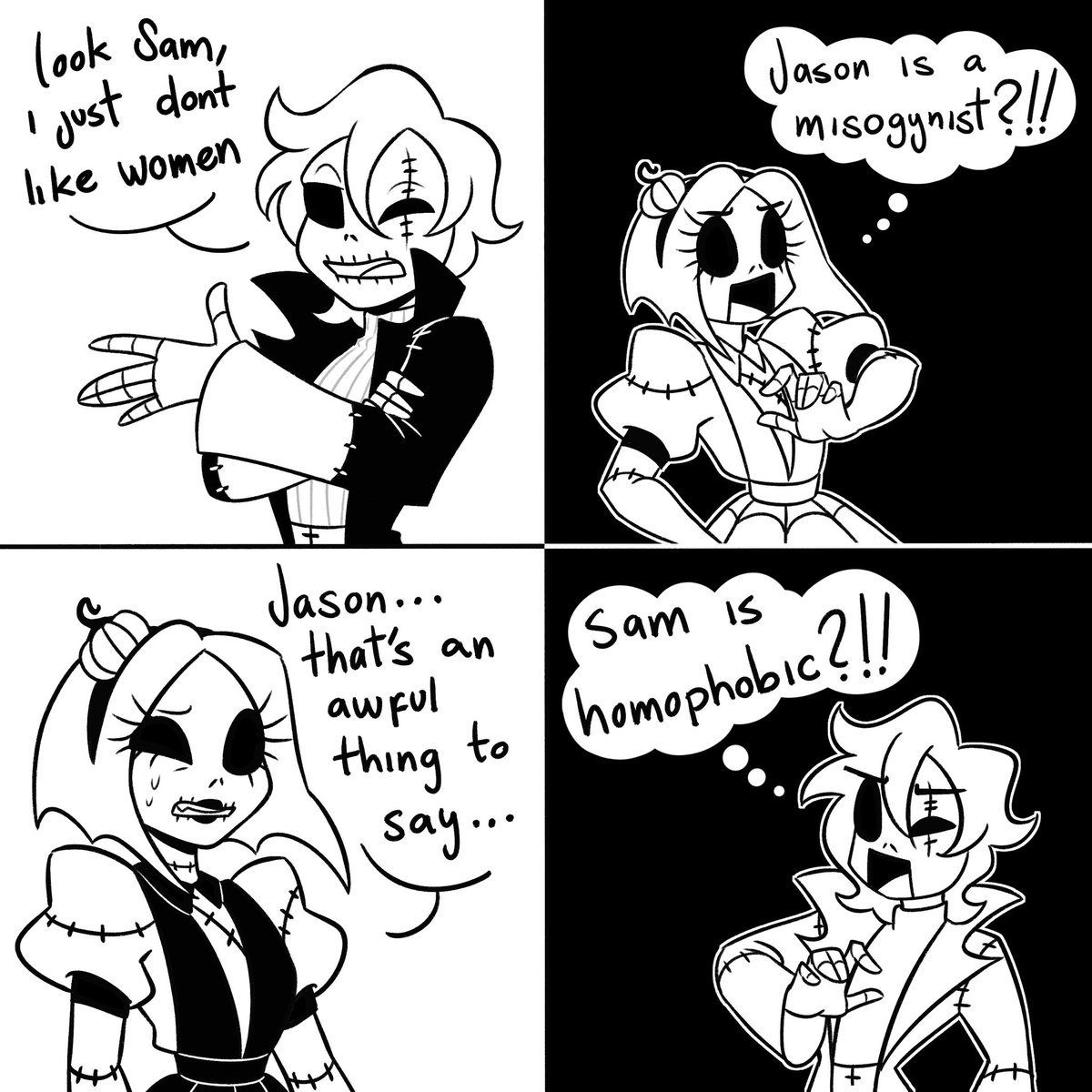 wannabewitchie's tweet photo. They’re dumb like that sometimes

late to the trend but thought this would be a fun way to start spooky month

#thenightmarebeforechristmast https://t.co/CvrZAWuWgM