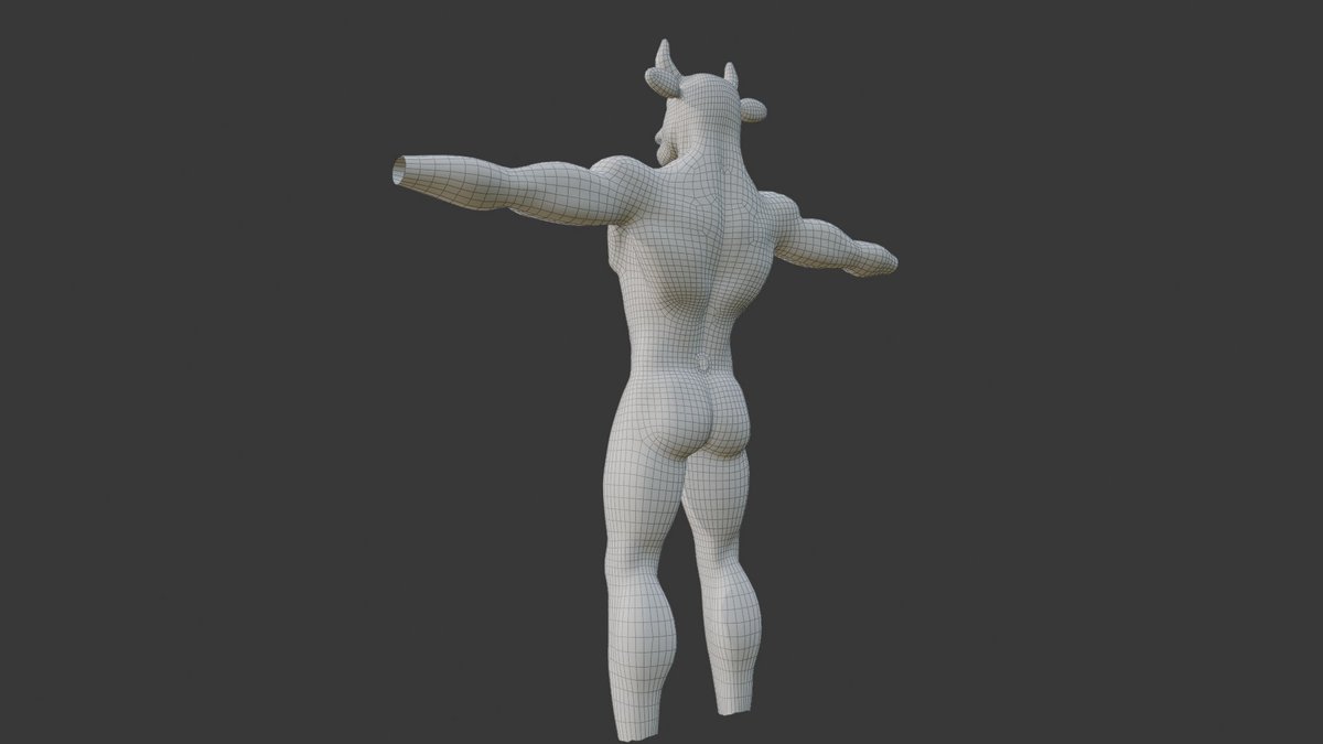 YnFxn2's tweet photo. I made retopology bull. I'm not sure if it's clean enough. But I did realize why people sometimes call this meditation. https://t.co/VCbrurYy2F