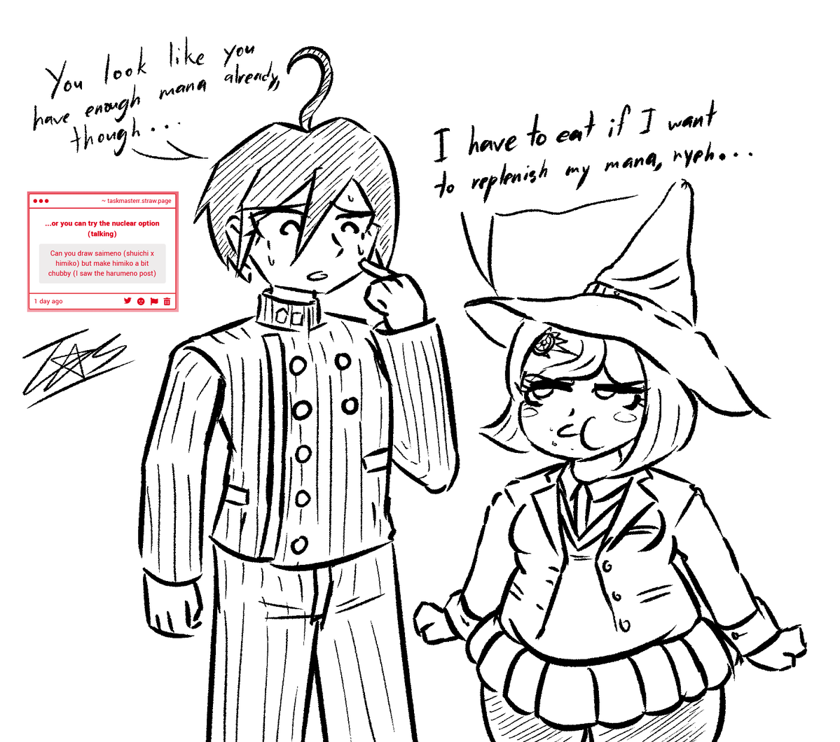 taskmaster_art's tweet photo. strawpage request 😇

theyre cooking up ships i aint ever seen shipped before

#danganronpa #drtwt https://t.co/HmuggcKZfa