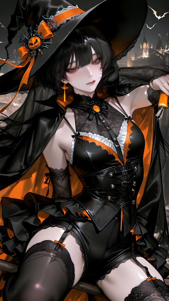 knisaraaaada's tweet photo. プロンプト配布（？）

個人的に魔女衣装気に入ったからみんなにも共有🎶
帽子の後ろにレースが付き…ます！（多分）

みんなの魔女も見たいのでぜひ引用とかしていただけたらうれぴ🧹🧙‍♀️ https://t.co/iUVHbG3VyS