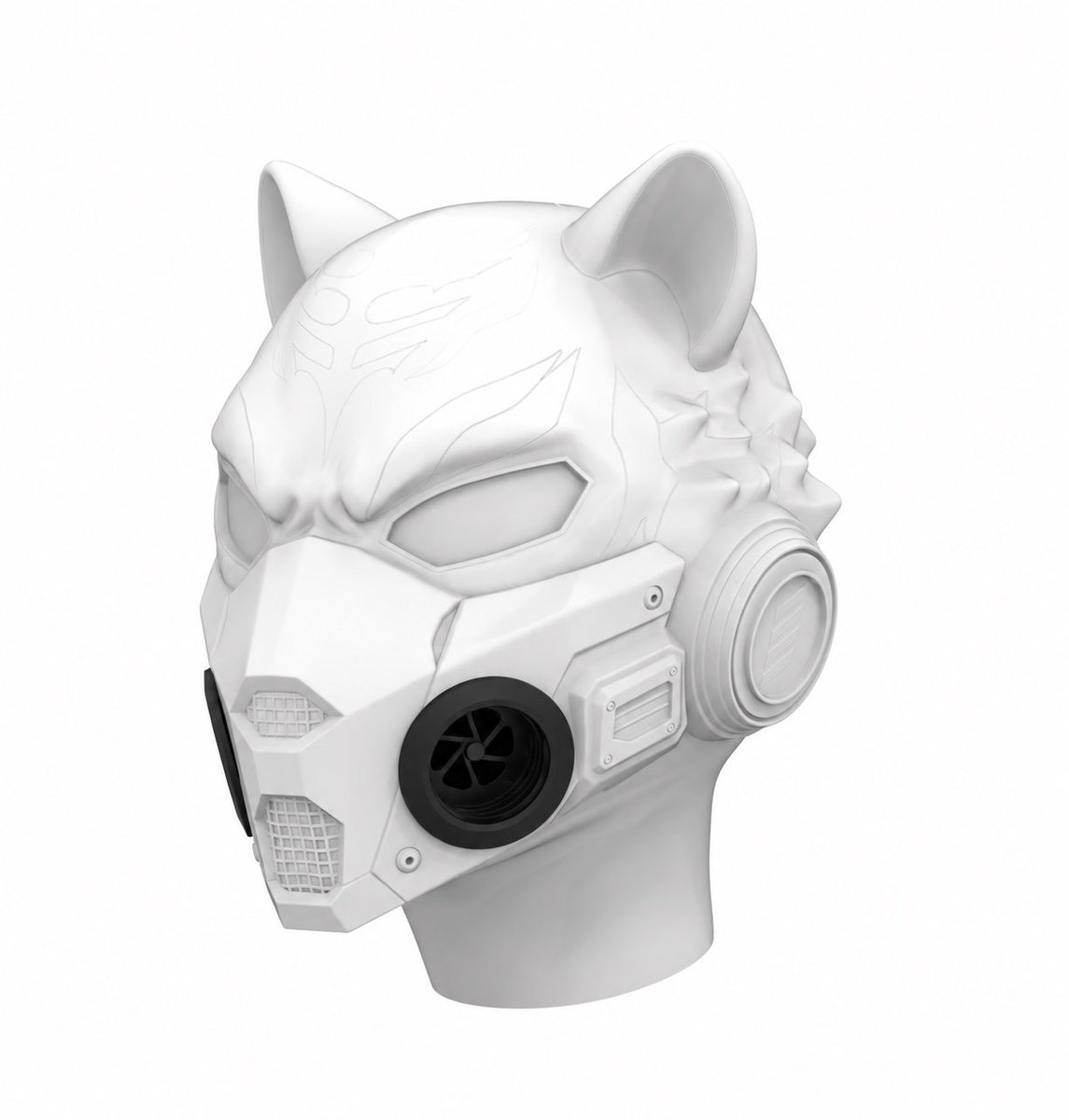 Pupjoi's tweet photo. 🎨 Your canvas is here! Download the four high-resolution model views attached to this comment and start designing!

Please keep the hood’s existing shape and structure, and submit your own original colorway design.

📩 How to submit:
Reply to the main activity post with your design, or post it on your own account and tag @Pupjoi. If you post separately, please also reply to the main post with your post link.

Design notes:
• Get creative with the tiger markings! Mold lines along the original stripe pattern will remain visible, so we recommend incorporating them into your design.
• The circular breathing valves on both cheeks must remain black.

Before adopting the design, we’ll contact its creator to confirm the design and any necessary production adjustments. Prize hoods will ship once the design is confirmed and production is complete.