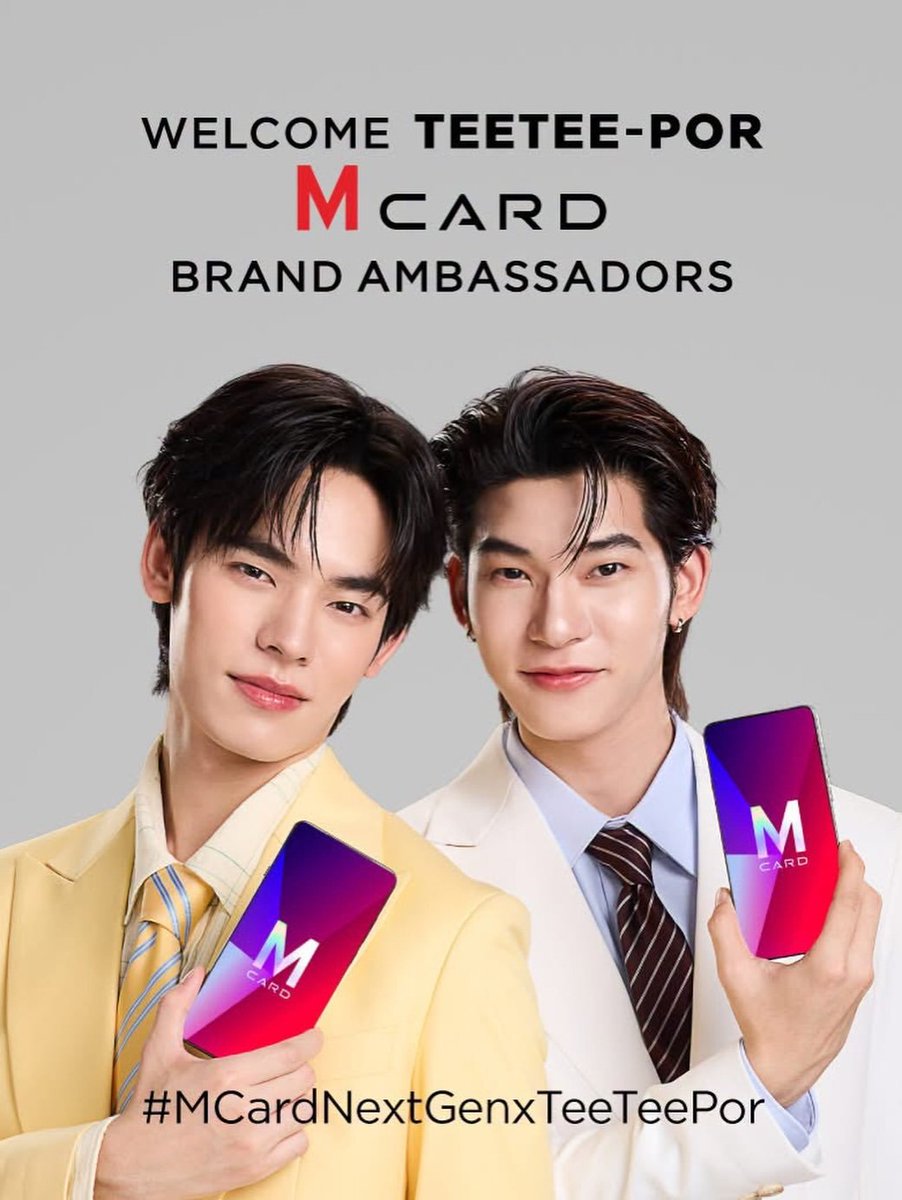 CRUSHONTEETEE's tweet photo. 🗓️ : 02.10.2026
IG Update : oh_rachel

Welcome nong “TeeTee &amp; Por” 💙❤️ as the new Mcard (Next Gen) Brand Ambassadors na ka :) 🎉🤗

#MCardxTeeteePor
#McardNextGenXTeeTeePor 
#TheMallGroup #Mcard
#RachelWorkLife https://t.co/7El3jNdj2E