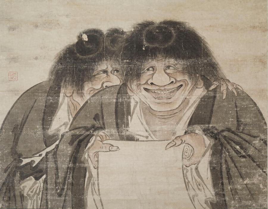 NihonBijutsushi's tweet photo. 狩野 山雪　かのう さんせつ　Kanō Sansetsu　1590–1651

《寒山拾得図》重文
かんざんじっとくず
Hanshan and Shide

17世紀・江戸時代
紙に墨、淡彩・掛軸
京都・真正極楽寺 https://t.co/H5CuoNje6T