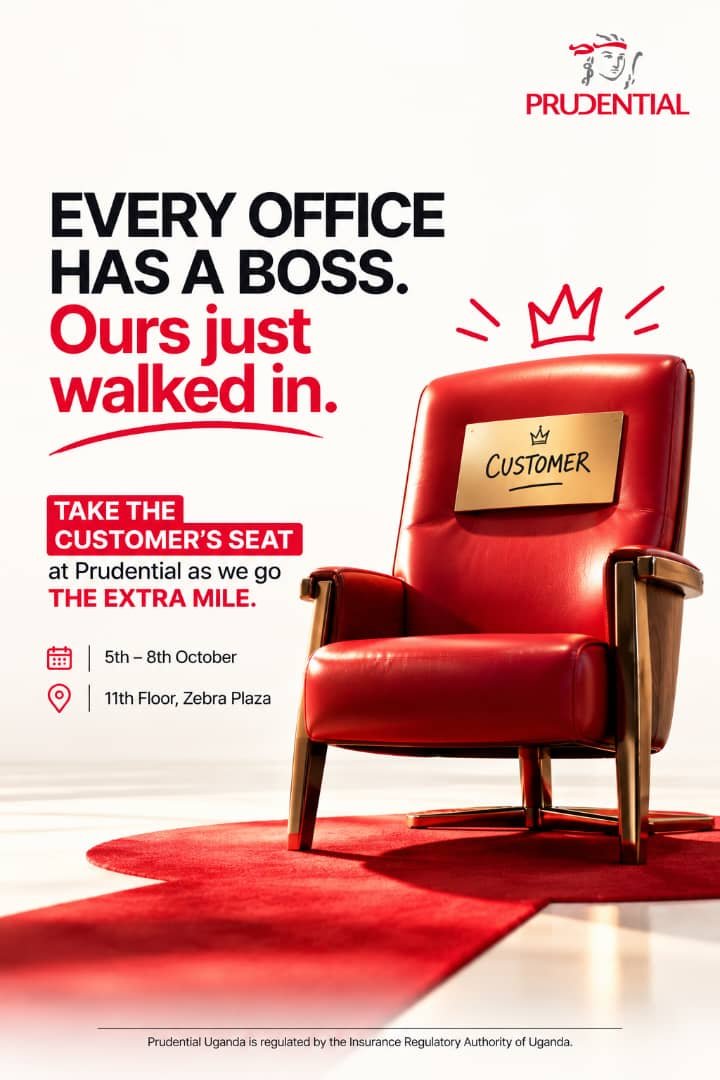 PrudentialUG's tweet photo. Every customer deserves more than service, they deserve the extra mile.

This October, we celebrate the people at the heart of everything we do: our customers. From listening better to serving better, we are recommitting to experiences that go beyond expectations.

Join us as we celebrate Customer Service Month from 5th–8th October and put our customers where they belong, at the centre of everything.

Here’s to our customers. Here’s to going the extra mile.

CustomerServiceMonth2026 
TheExtraMile
LetsFaceLifeTogether 
TuliNaawe
