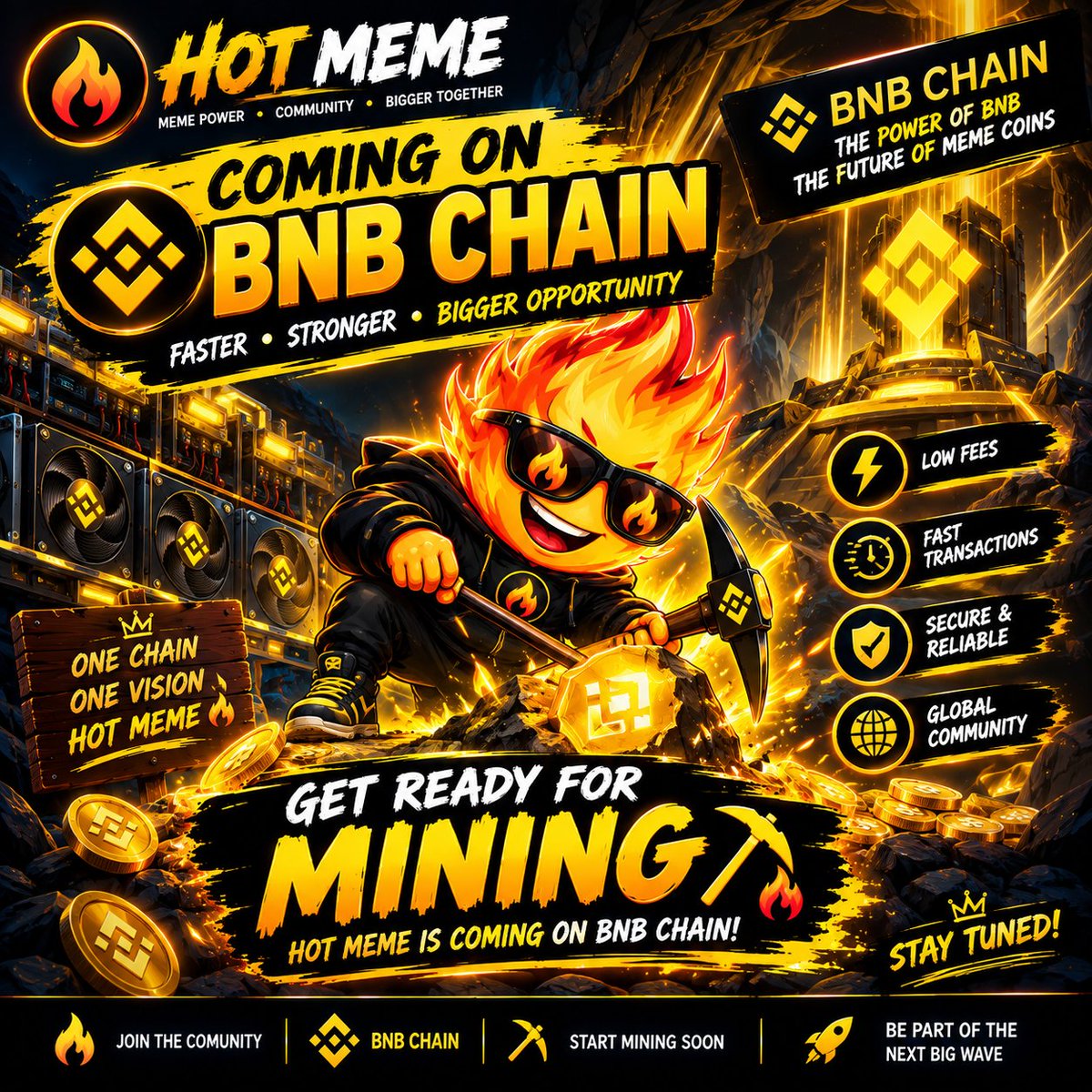 hotmeme_coin's tweet photo. 🔥 HOT MEME IS COMING TO BNB CHAIN! 🔥
The next wave is getting ready… 🚀
⛏️ Get ready for HOT MEME mining
🟡 Launching on BNB Chain
👥 Community is growing
🔥 Big things are coming
Stay active, follow, repost & bring your friends!
HOT MEME × BNB CHAIN — GET READY TO MINE! ⛏️🔥
#HOTMEME #HOTMEMECOIN #BNBChain #Mining #MemeCoin #Crypto #Web3
