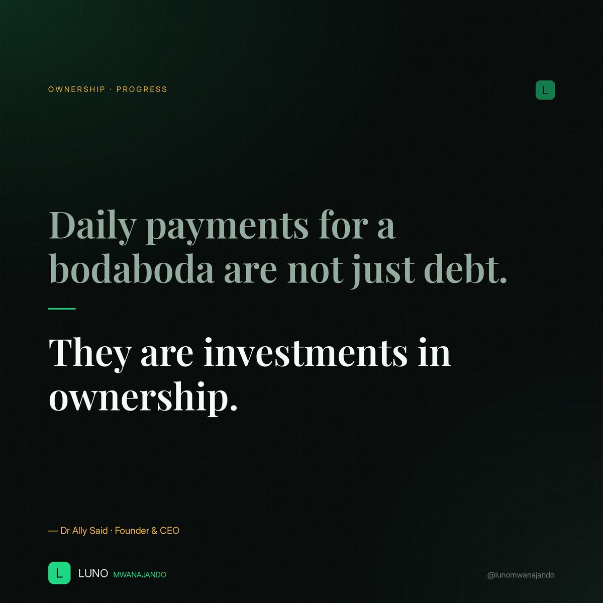SaidAlibn's tweet photo. Daily payments for a bodaboda are not just debt. They are investments in ownership. When the completion date is clear, the entire dynamic shifts from burden to progress. https://t.co/UC6OHnvDIb