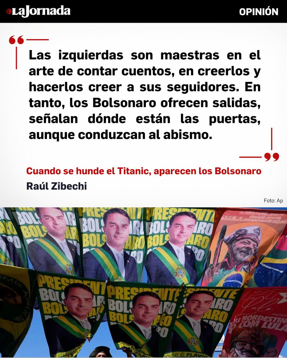 lajornadaonline's tweet photo. Cuando se hunde el Titanic, aparecen los Bolsonaro, #opinión de Raúl Zibechi https://t.co/s31Rr6q6Dl https://t.co/tOUFxMXlRj