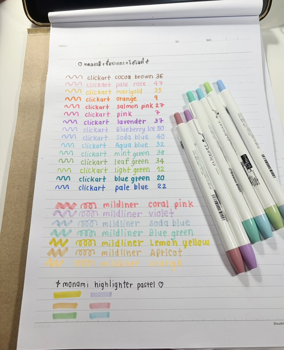 salmondream_'s tweet photo. 🎨—— เทสสีมาแล้วค้าบบ เค้าพึ่งว่างเลยพึ่งมาเทสให้้ ขอโทษที่ให้รอนานนะคะ เค้าเทสให้หมดเลยยย ทุกสีทุกแบบที่เค้าใช้ ไปตามกันได้เลย ิิิ(🤘🏻💘)

• Sarasa https://t.co/8TTo9VTCnL 
• Clickart https://t.co/bOzzROuBC8
• Mildliner https://t.co/yg6819S8GT
• Monami https://t.co/FnssPDMwjQ https://t.co/4wZsDpH95O