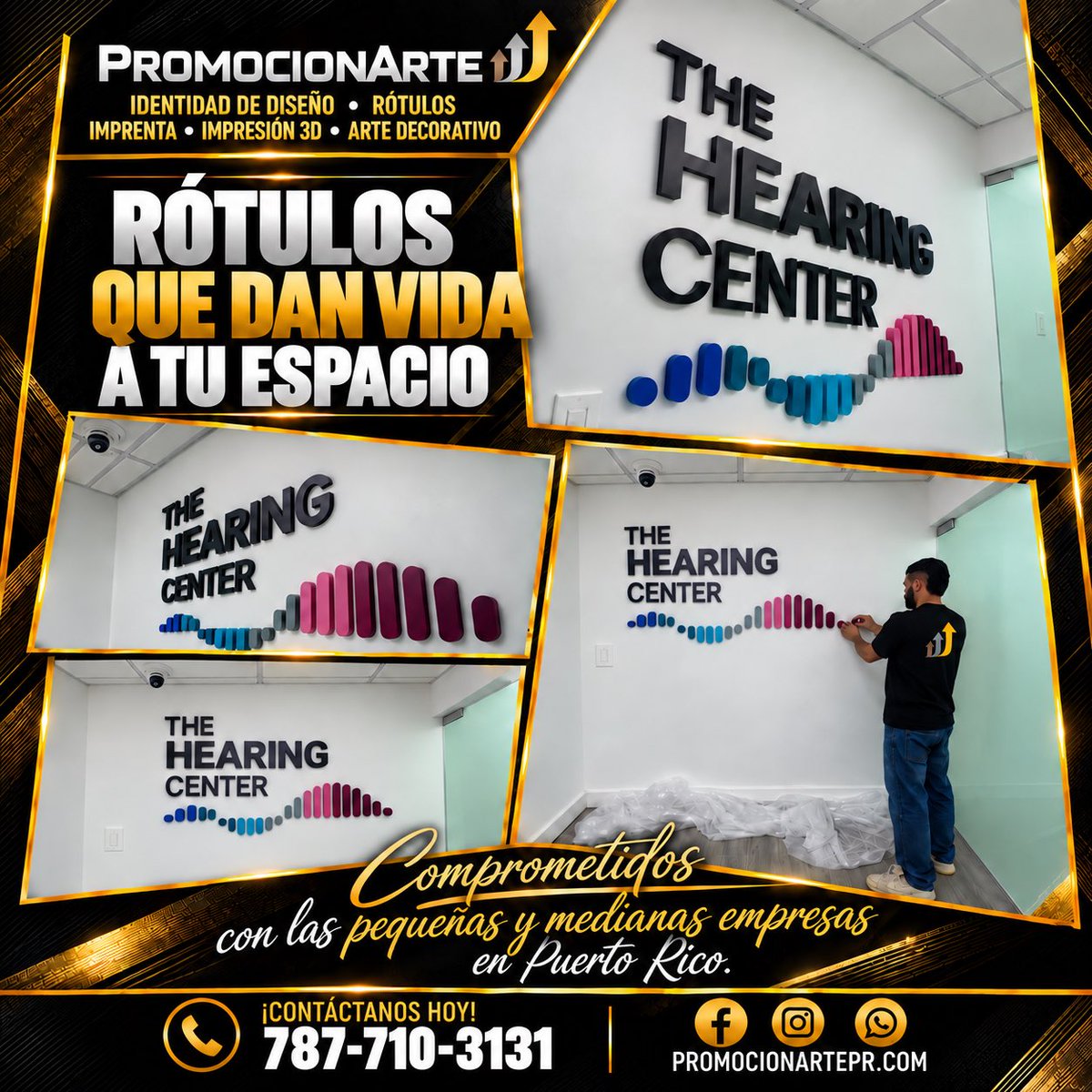 PromocionArtePR's tweet photo. ✨ Rótulos que dan vida a tu espacio ✨
Este proyecto para The Hearing Center en el Hospital Auxilio Mutuo lleva su logo a letras en relieve y elementos gráficos, logrando una imagen moderna, limpia y profesional.
📲 Contáctanos al 787-710-3131
#RótulosPR #Negocios #Letras3D https://t.co/yTdMzb8tVW