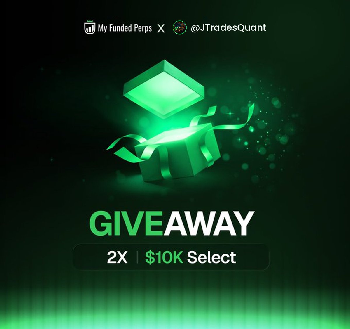 JTradesQuant's tweet photo. Friday Giveaway! 🎁

2x $10K Select accounts

To enter:
• Follow @JTradesQuant &amp; @MyFundedPerps 
• Like &amp; Repost
• Tag 2 traders in the comments

Winners announced at Sunday market open (10/04) 🔔

#Giveaway #FuturesTrading #PropFirm #DayTrading #Trading #NQ #ES https://t.co/bHPTSynrQj