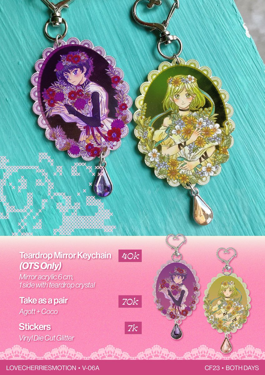 lovecherriesm's tweet photo. [RT+♡ appreciated]

May's #cf23 #comifuro23 PO+mail batch 2 &amp; OTS catalogue

♡ CF23 both days
♡ Table V06-A circle Kandang Kelinci
♡ PO period Oct 2-5

PO link: https://t.co/t9HIjzFOuB

Witch Hat Atelier, Sayonara Lara, Yuri/GL, Alien Stage, One Piece, Hoyoverse, etc

(3/9) https://t.co/GaO0a1l4ls