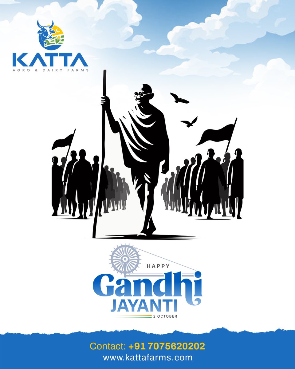 Katta_Farms's tweet photo. Gandhi Jayanti సందర్భంగా మహాత్మా గాంధీ గారిని స్మరించుకుంటూ. 

సత్యం, అహింస, సరళత వంటి విలువలు ఆయన జీవితంతో ముడిపడి ఉన్న ముఖ్యమైన అంశాలు.

ఈ రోజు ఆ విలువలను గుర్తుచేసుకుందాం.

#GandhiJayanti #MahatmaGandhi #NonViolence #Truth #KattaFarms https://t.co/6vbdfQ71BS