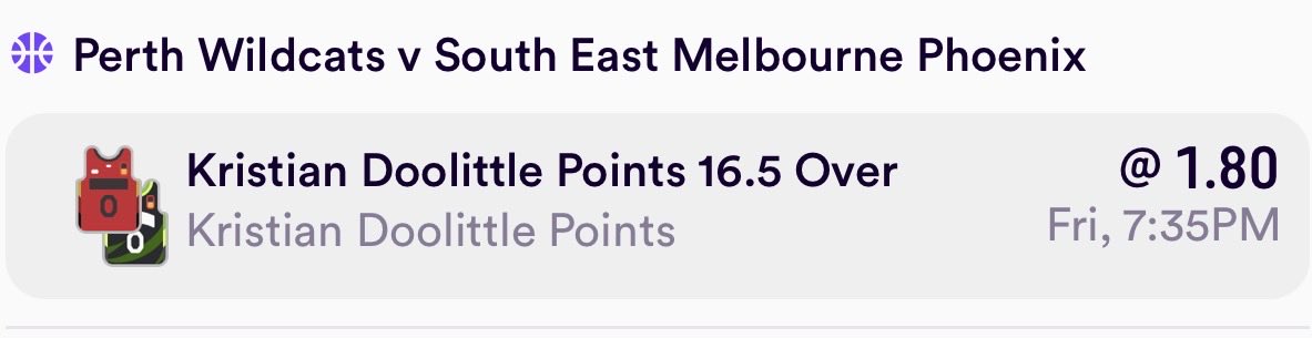 PrdPicks's tweet photo. 🏀 Wildcats v Phoenix 

Doolittle o16.5 Points - 1U Dabble 

#nbl #nba #NBL #Wildcats #friday #australia #Gambling𝕏 https://t.co/ly3sStqZ6U