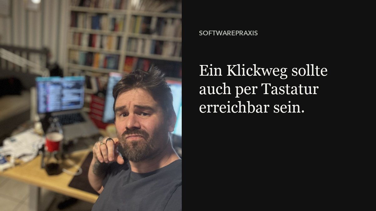 Fu13M's tweet photo. Eine kleine Gegenprobe für eine mit KI gebaute Oberfläche: Maus weglegen. Komme ich mit Tab zum Speichern und mit Enter weiter? W3C beschreibt Tastaturbedienung in WCAG 2.2. Welcher Klickweg fehlt bei euch? https://t.co/MLqKaUjiC1 https://t.co/Rm0S0fBRyd