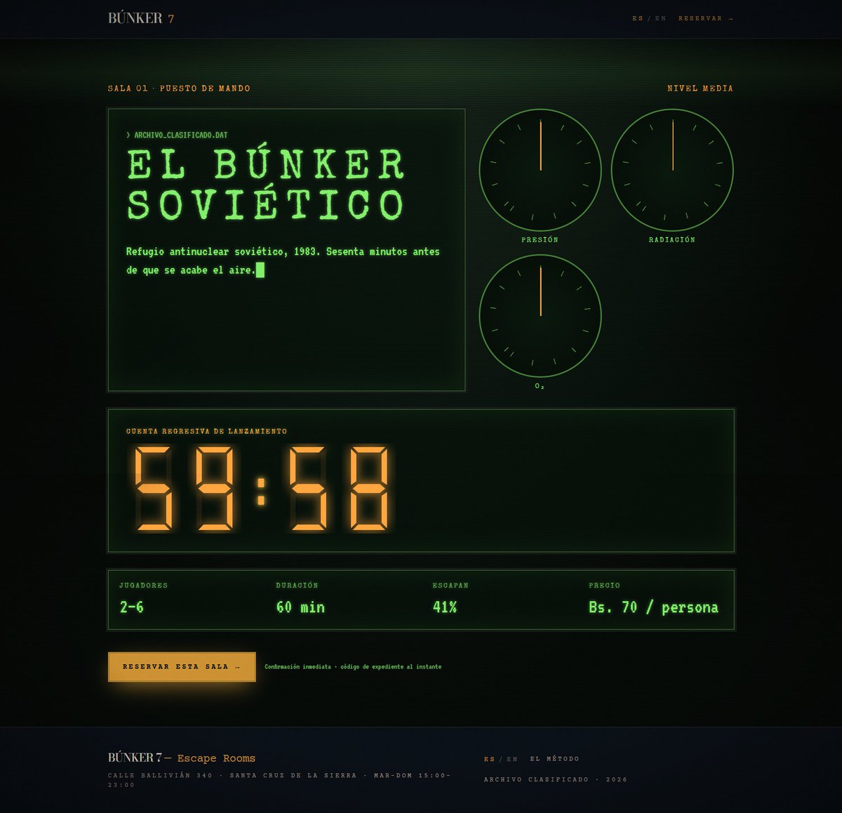 YcelCardona_Pro's tweet photo. BÚNKER 7, escape rooms. Mariana spent 12h/week booking by WhatsApp. Now: 3 taps, instant confirmation — and the system blocks the 20-min room reset so two groups never collide.

Link: https://t.co/ZQCu6obFN0

Built with @Lovable  on @contra challenge #lovablechallenge https://t.co/OeUuhRhT4K