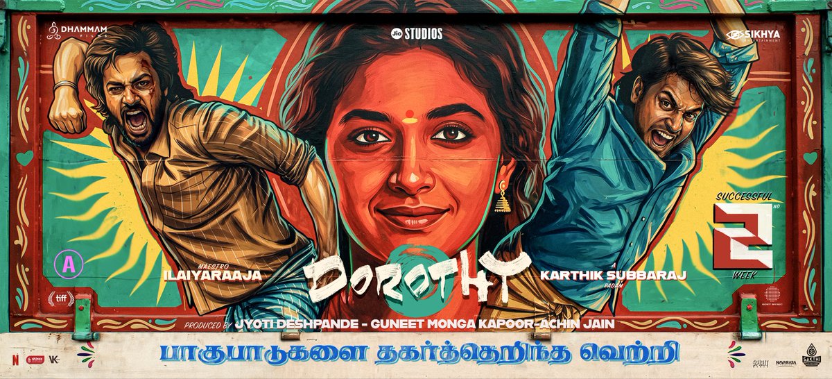 karthiksubbaraj's tweet photo. பாகுபாடுகளை தகர்த்தெறிந்த வெற்றி!! 💥💥

#Dorothy storms into Successful 2nd week in Theatres 🙏🏻❤️

#DorothyWinsHearts #Dorothy2ndweek https://t.co/PlGSYssVrO