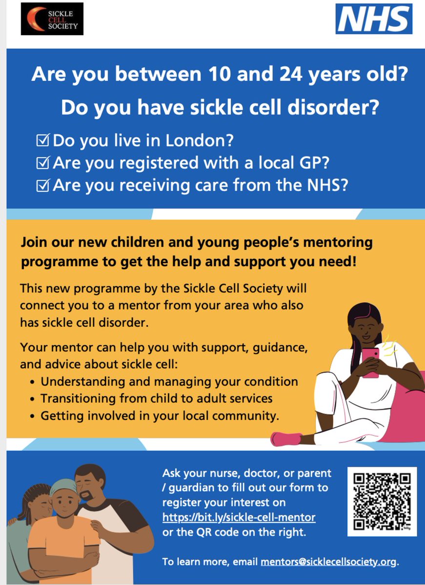 FabNHSStuff's tweet photo. Check out this Peer Mentoring Programme (London) for young people with Sickle Cell Disorder

https://t.co/lpmlWOYUPB

@RoyLilley @SickleCellUK https://t.co/b6MOeSHgBN