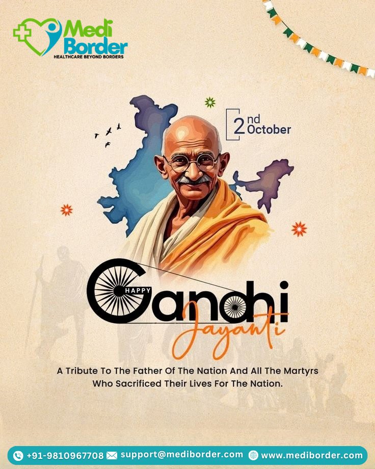 MediBorders's tweet photo. 🇮🇳 On Gandhi Jayanti, we remember the values of compassion, service and humanity.

Healthcare is not only about treatment—it is also about care, dignity and hope. ❤️🏥

Happy Gandhi Jayanti! 🕊️

#GandhiJayanti #MahatmaGandhi #Healthcare #MedicalTourism #MediBorder https://t.co/mR6R3WYmNR