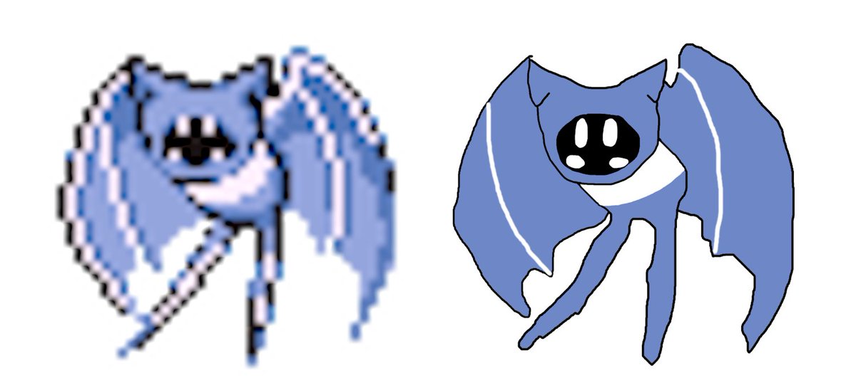 DoodlesDayOut's tweet photo. When I was really young and stupid I thought Zubat's fangs were eyes and a blush

(sorry for the awful doodle I don't know how to draw worth anything 😭) https://t.co/uj6fODOwKW