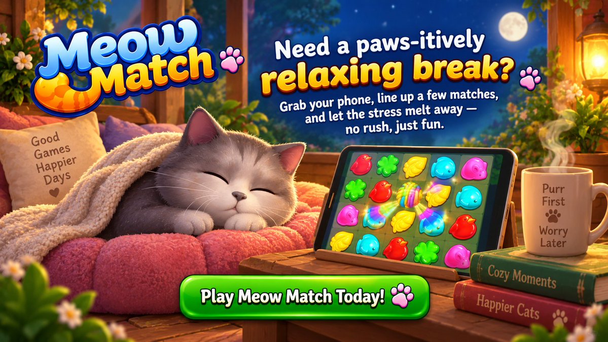 GoGalaGames's tweet photo. Need a paws-itively relaxing break? Grab your phone, line up a few matches, and let the stress melt away, no rush, just fun. Play Meow Match whenever you need a breather!

https://t.co/WSJPgvN87y

#meowmatch #GalaGames #GalaChain https://t.co/BnwmZRZM4o