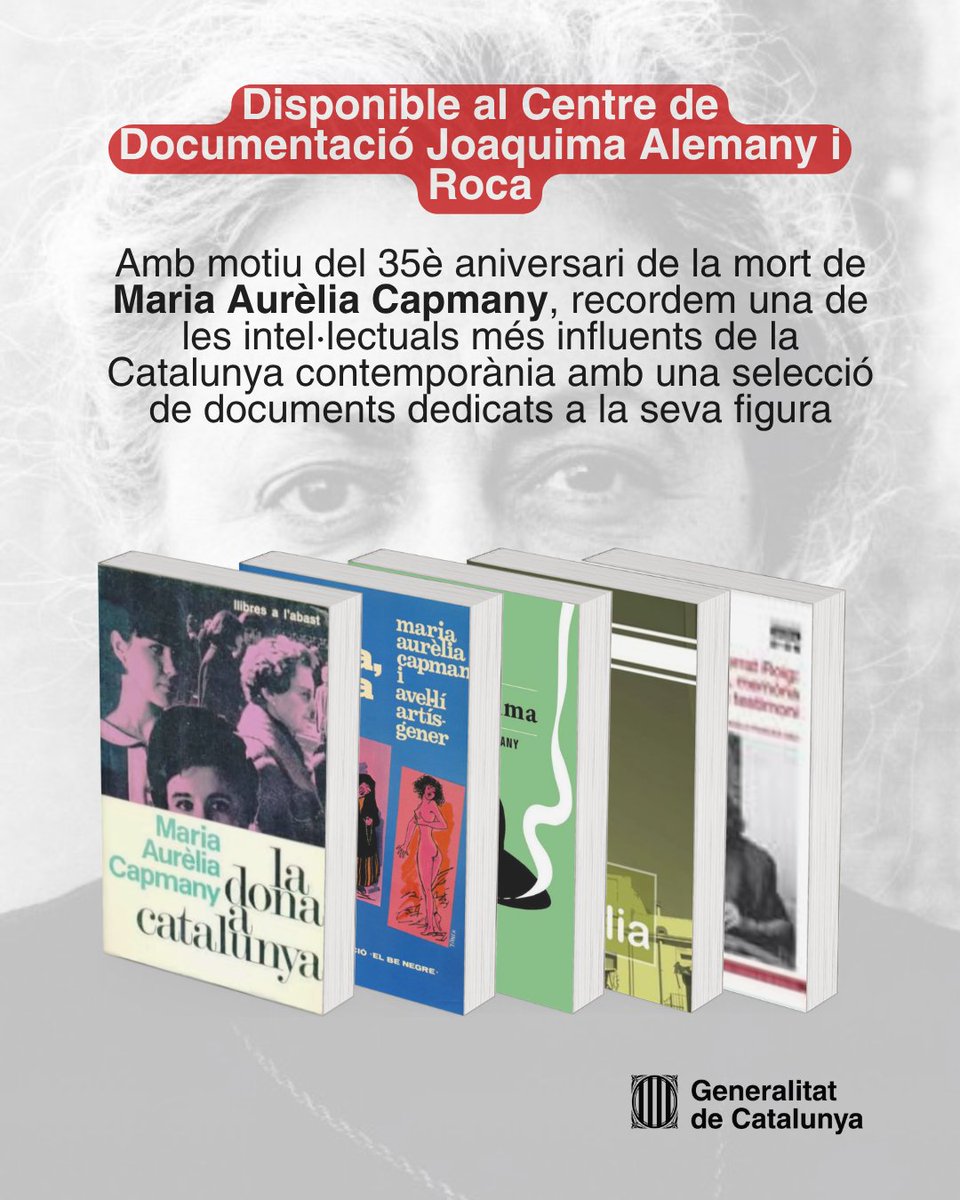 icdones's tweet photo. 📖Amb motiu del 35è aniversari de la mort de Maria Aurèlia Capmany recordem una de les intel·lectuals més influents de la Catalunya contemporània amb una selecció de documents que combina obres de l’autora amb estudis i textos dedicats a la seva figura.

https://t.co/YlGNdLWE48 https://t.co/XzoEvHZ1St