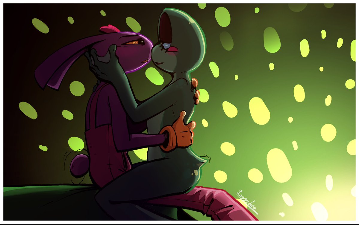 LazzyLeps's tweet photo. DAY 1 - First Kiss.

(Something dreadfully homesexual happened) 

#Ribbitrabbit #RibbitRabbitober #RibbitRabbittober https://t.co/hyhzZKwEQd