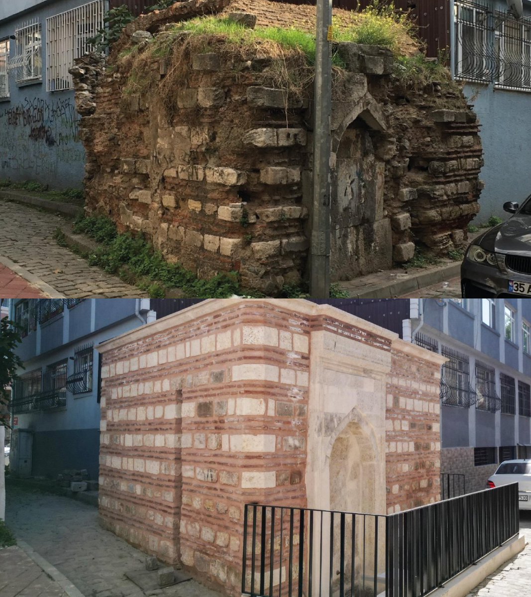 bosunatiklama's tweet photo. İstanbul Fatih'te restore edilen tarihi bir çeşmenin öncesi ve sonrası: https://t.co/4yxM3Su4ll