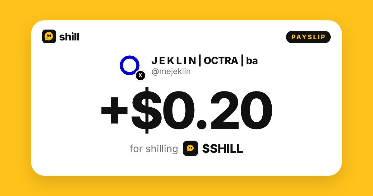 mejeklin's tweet photo. I got paid to $SHILL 💸 https://t.co/bQc8afbnkJ https://t.co/CSKqdYRfcV
