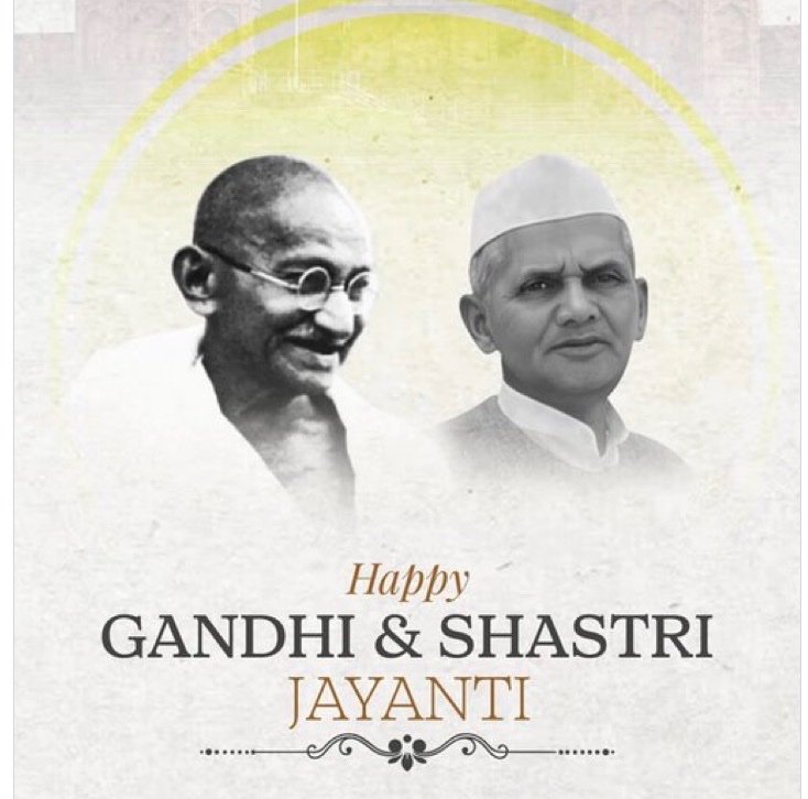 PrakashGar62684's tweet photo. संपूर्ण विश्व को सत्य, अहिंसा और शांति का संदेश देने वाले राष्ट्रपिता महात्मा गांधी जी एव देश के पूर्व प्रधानमंत्री #लाल_बहादुर_शास्त्री  जी की जयंती पर शत-शत नमन।🙏🏻
#gandhijeyandhi https://t.co/xC1SM4zQgB